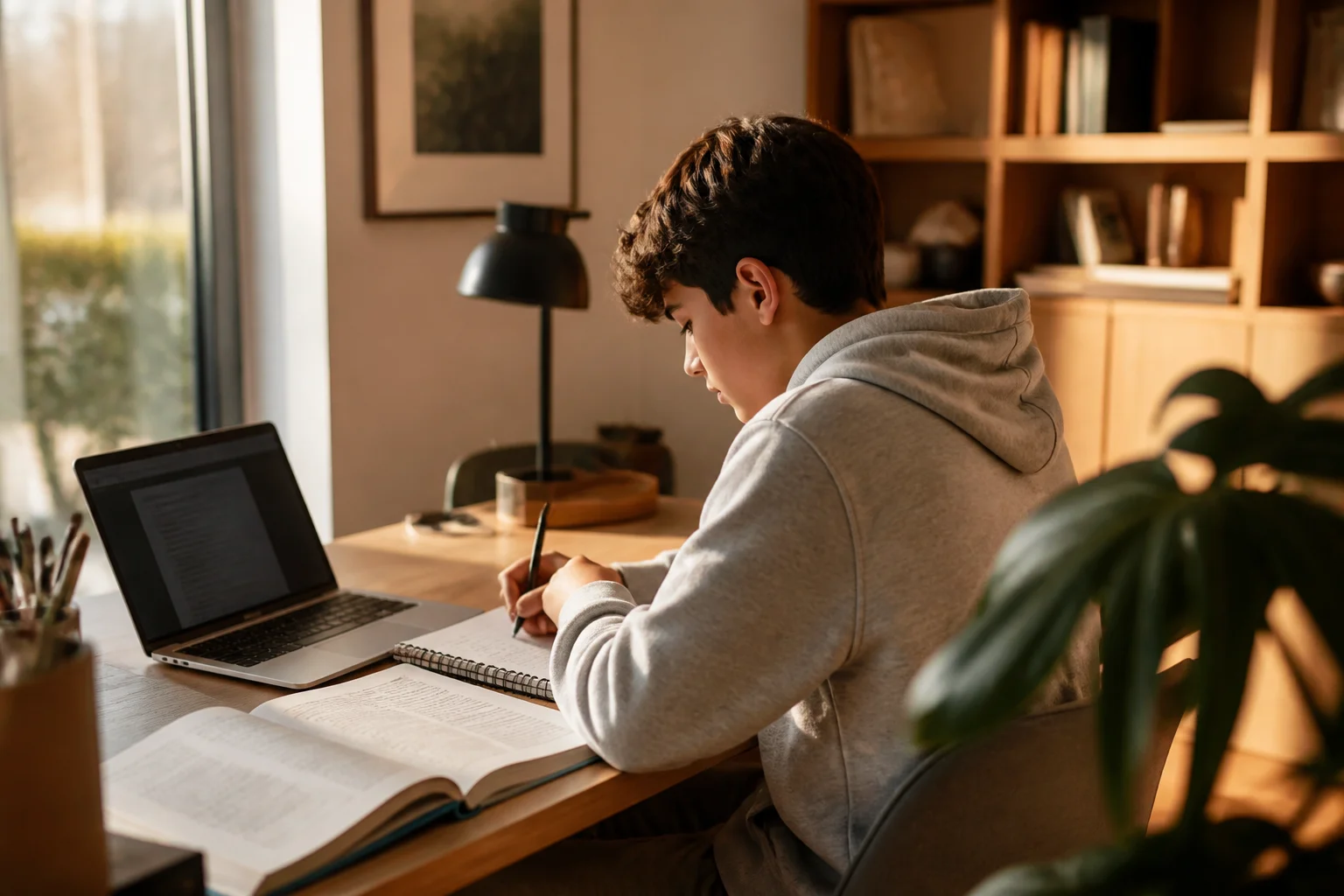 A home desk set up for a live Study Hall